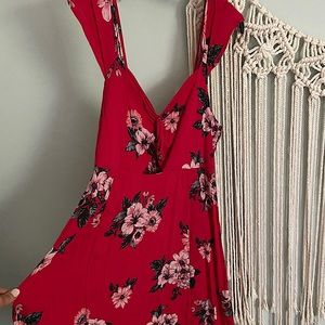 Red Floral Mini Dress